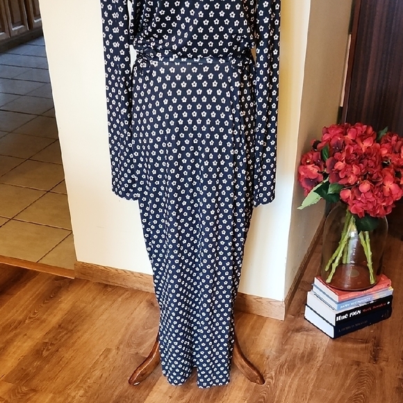 NWT Amour Vert Castile Navy and White Mia Dot Dress, Size XL - Picture 4 of 16